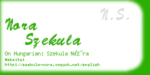 nora szekula business card